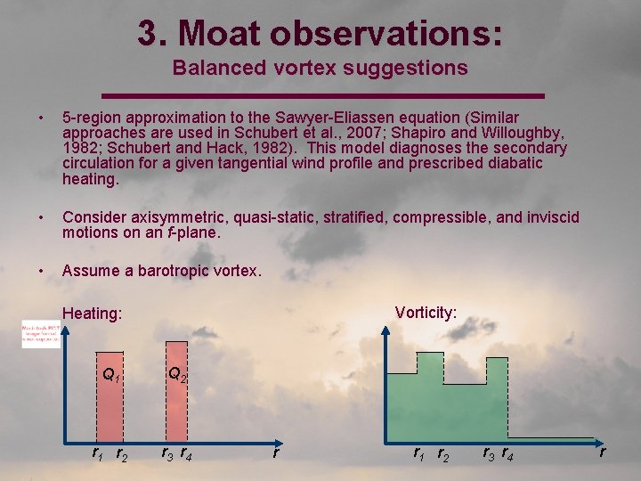 3. Moat observations: Balanced vortex suggestions • 5 -region approximation to the Sawyer-Eliassen equation