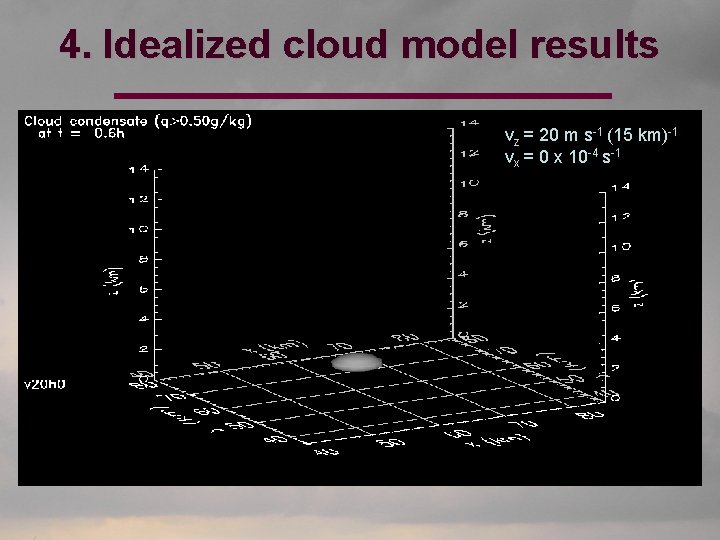 4. Idealized cloud model results vz = 20 m s-1 (15 km)-1 vx =