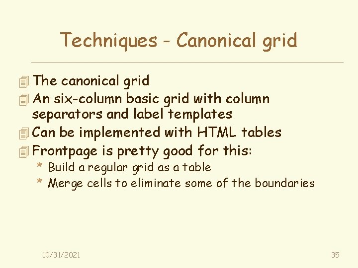 Techniques - Canonical grid 4 The canonical grid 4 An six-column basic grid with