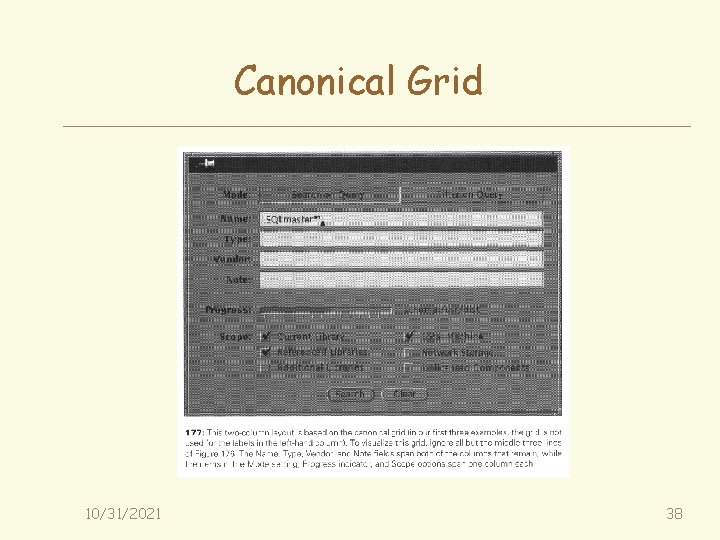 Canonical Grid 10/31/2021 38 