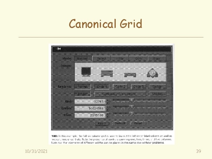 Canonical Grid 10/31/2021 39 