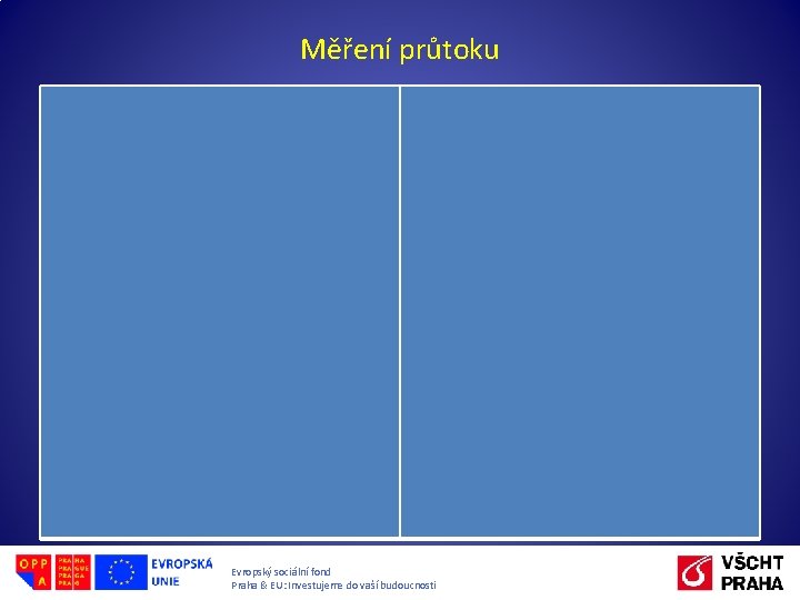 Měření průtoku Evropský sociální fond Praha & EU: Investujeme do vaší budoucnosti 