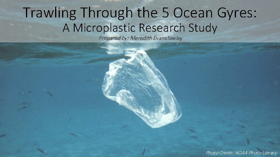 Trawling Through the 5 Ocean Gyres: A Microplastic Research Study Prepared by: Meredith Evans