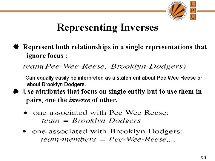 Representing Inverses Represent both relationships in a single representations that ignore focus : Can