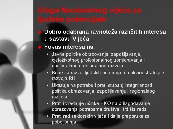 Uloga Nacionalnog vijeća za ljudske potencijale u u Dobro odabrana ravnoteža različitih interesa u