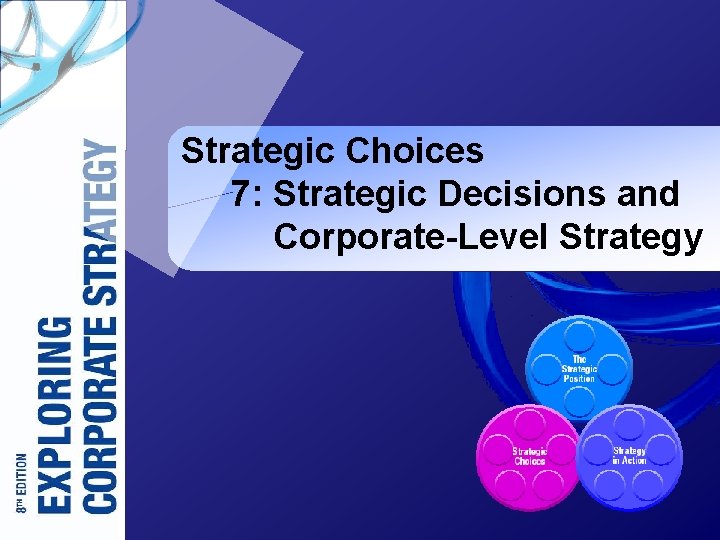 Strategic Choices 7: Strategic Decisions and Corporate-Level Strategy 