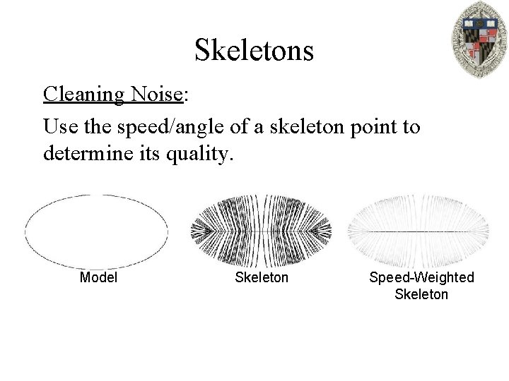 Skeletons Cleaning Noise: Use the speed/angle of a skeleton point to determine its quality.