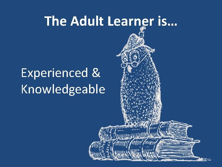 The Adult Learner is… Experienced & Knowledgeable 