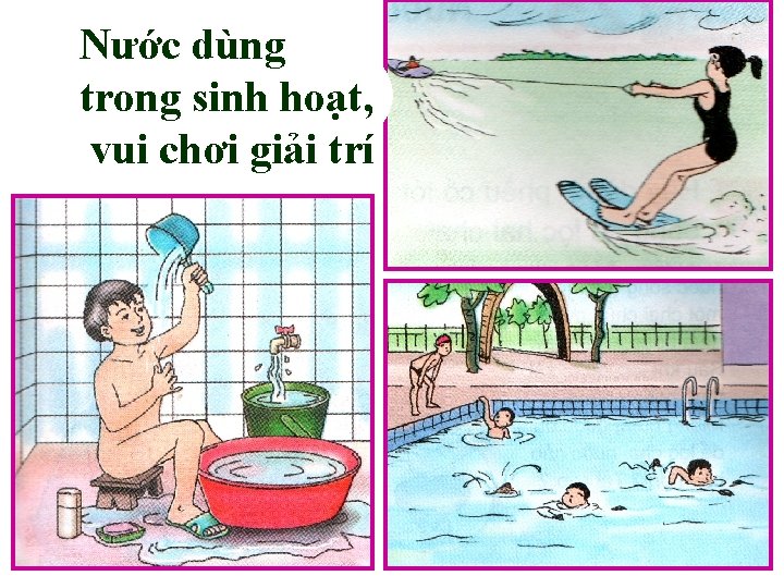 Nước dùng trong sinh hoạt, vui chơi giải trí 