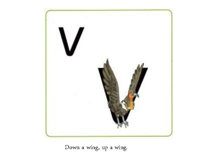 Down a wing, up a wing. 