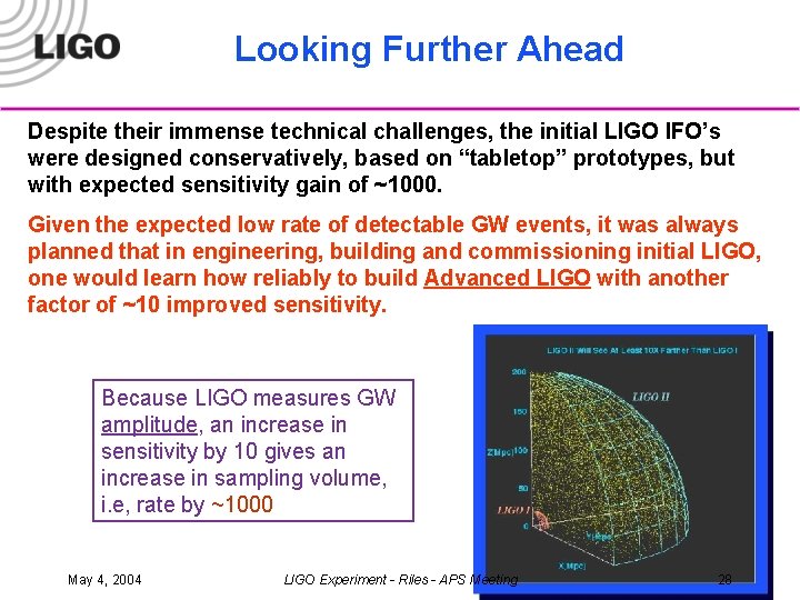 Looking Further Ahead Despite their immense technical challenges, the initial LIGO IFO’s were designed