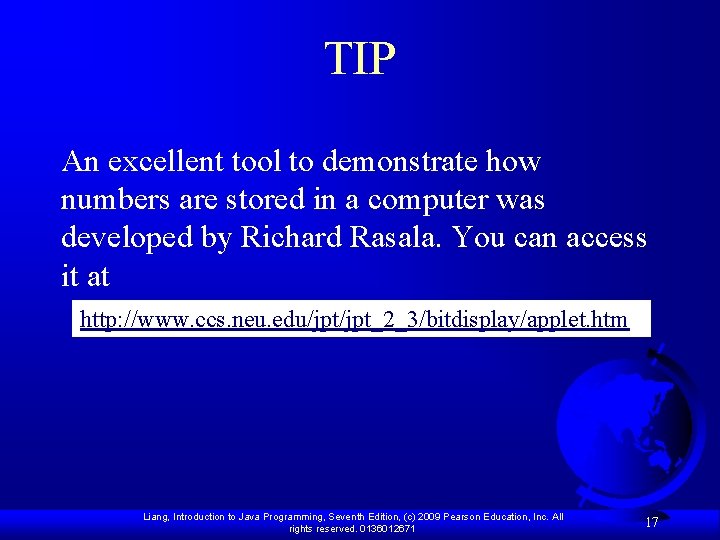 TIP An excellent tool to demonstrate how numbers are stored in a computer was