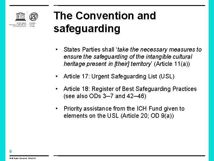 Safeguarding Unit 9 Power Point presentation UNESCO Intangible