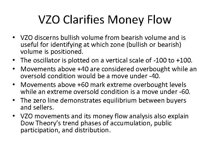 VZO Clarifies Money Flow • VZO discerns bullish volume from bearish volume and is