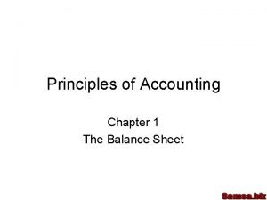 Balance sheet principles
