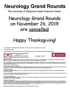Neurology Grand Rounds The University of Oklahoma Health