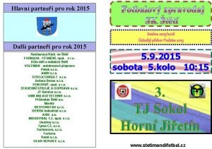 Hlavn partnei pro rok 2015 Fotbalov zpravodaj SK