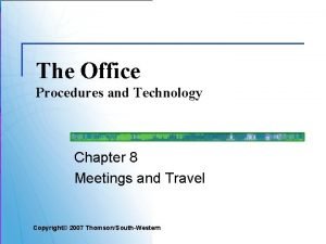 The office procedures and technology