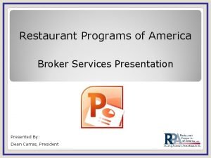 Restaurant programs of america