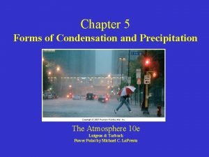 Chapter 5 Forms of Condensation and Precipitation The