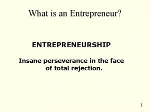 Perseverance in entrepreneurship Perseverance in entrepreneurship
