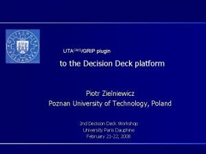 UTAGMSGRIP plugin to the Decision Deck platform Piotr