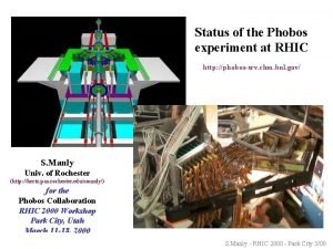 Status of the Phobos experiment at RHIC http