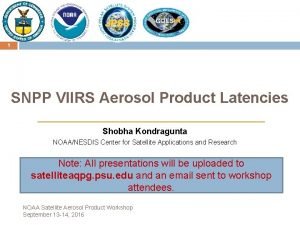 1 SNPP VIIRS Aerosol Product Latencies Shobha Kondragunta