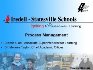 Process Management Brenda Clark Associate Superintendent for Learning