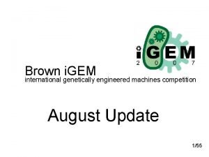 Brown i GEM international genetically engineered machines competition