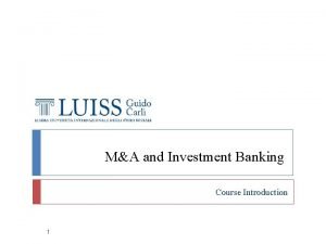 Introduction to banking course