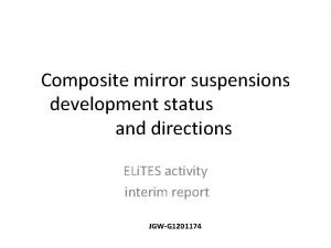 Composite mirror suspensions development status and directions ELi