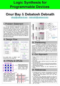 Logic Synthesis for Programmable Devices Onur Bay Debatosh