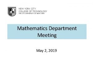 Math department city tech