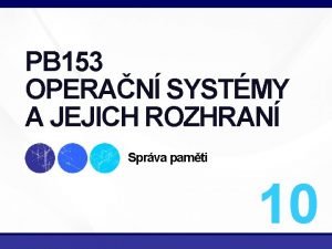 PB 153 OPERAN SYSTMY A JEJICH ROZHRAN Sprva