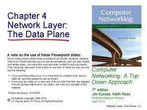 Chapter 4 Network Layer The Data Plane A