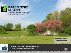 PARCO NORD MILANO A NEW URBAN FOREST A