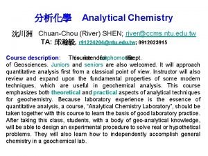 Analytical Chemistry ChuanChou River SHEN riverccms ntu edu