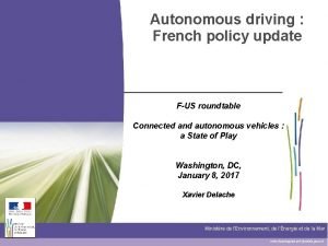 Autonomous driving French policy update FUS roundtable Connected