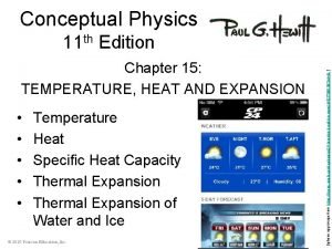 Chapter 15 temperature heat and expansion
