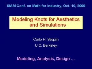 SIAM Conf on Math for Industry Oct 10