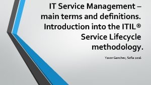 Itsm terms and terminologies