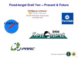 Fixedtarget Drell Yan Present Future Wolfgang Lorenzon 3