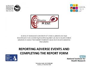 A series of randomised controlled Nof 1 trials A series of randomised controlled Nof 1 trials