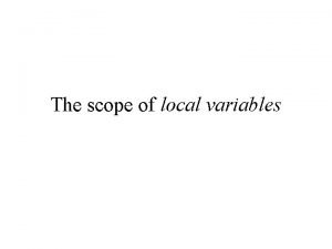 The scope of local variables Murphys Law The