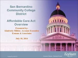 San Bernardino Community College District Affordable Care Act