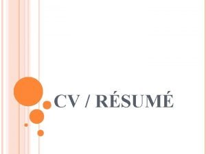 What is a cv