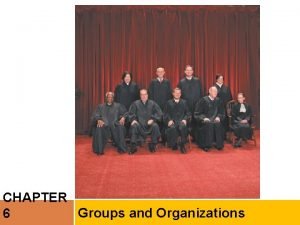 CHAPTER Groups and Organizations 6 Chapter Outline Concept