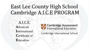 Cambridge program lee county