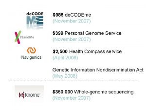 985 de CODEme November 2007 399 Personal Genome